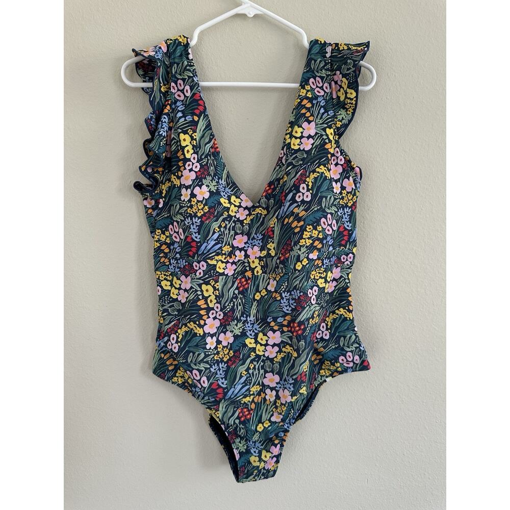Summersalt sz14 Floral One-Piece Swimsuit in Navy, Pink, Yellow, Green